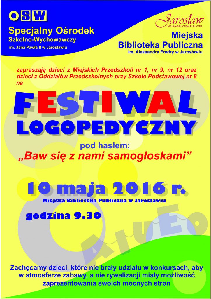 festiwal logopedyczny Plakat