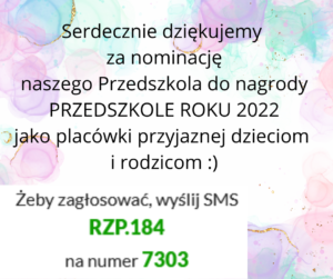 Nominacja do nagrody Przedszkole Roku 2022