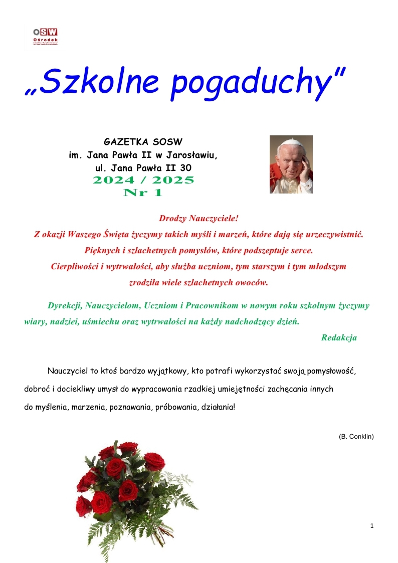 Szkolne pogaduchy - strona tytułowa